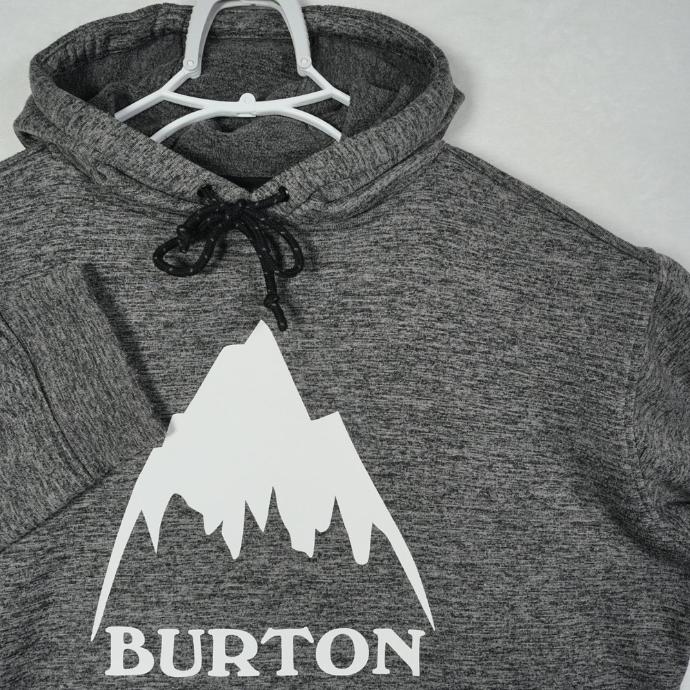 Burton Oak‎ Pullover Hoodie Mens Medium Gray Heather Mountain Logo 162231